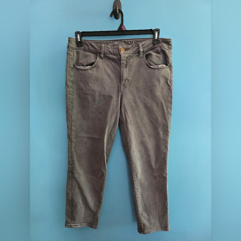 American Eagle Womens Jeggings Crop | Gray | Size 14
